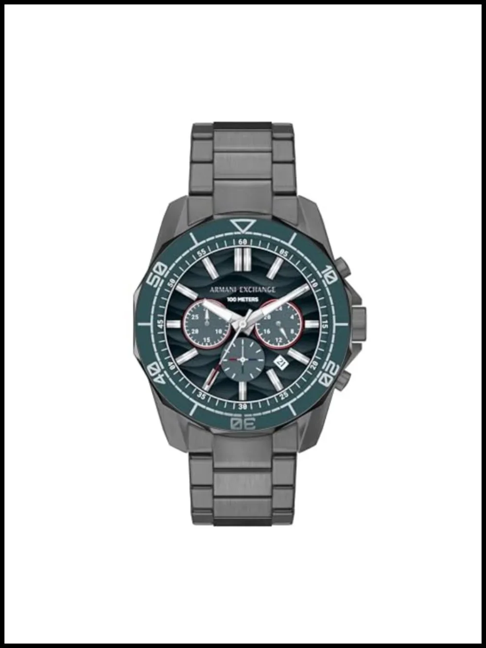 Mens Stainless Steel Chronograph Watch 100m Water Resistant Dive Inspired